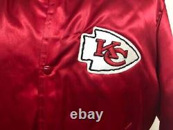 Vintage Kansas City Chiefs satin LOCKER LINE Jacket Size Large NICE USA