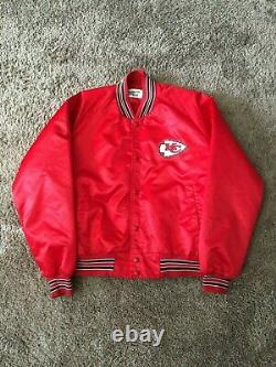 Vintage Kansas City Chiefs satin chalk line Jacket Size Large excellent