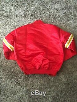 Vintage Kansas City Chiefs throwback satin Starter Jacket SizeX Large excellent