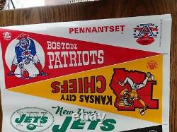 Vintage Raiders In GOLD Dolphins 1st Pennant 1966 AFL Set Chiefs Super Bowl 1 yr