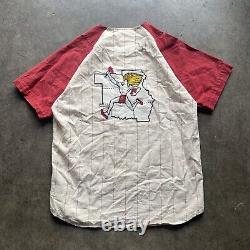 Vtg 90s Mirage Kansas City Chiefs Baseball Jersey Shirt Button Pinstripes XL