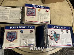 Willabee & Ward NFL Super Bowl Patch Complete Collection of 55 With Binders READ