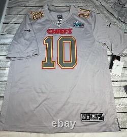 XL Isiah Pacheco 10 Chiefs Nike Super Bowl 57 Patch Atmosphere Gray Jersey NWT