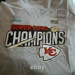 16 New Kansas City Chiefs NFL Pro Line Super Bowl Femme LIIV 2xl T-shirt Nos