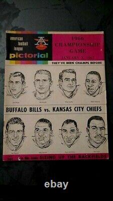 1966 Afl Programme De Jeu De Championnat À Buffalo Vs Kc Chefs Pour Jouer Superbowl I
