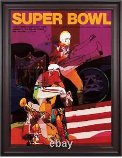 1970 Chiefs contre Vikings Encadré 36 x 48 Toile Programme Super Bowl IV