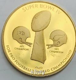 1970 Super Bowl IV Kansas City Chiefs Minnesota Vikings 1.93 Toz. 999 Argent