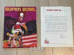1970 Super Bowl IV Programme Kansas City V Minnesota Vikings & Chiefs Club Lettre