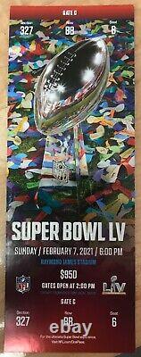 1 Billet Super Bowl LV 55 Kansas City Chiefs Tampa Bay Buccaneers 2/7/21