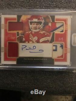 2019 Panini One Patrick Mahomes Quad Patch Auto 2/5 Chiefs Super Bowl Mvp