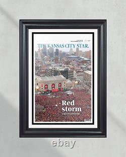 '2020 Défilé du championnat du Super Bowl LIV des Kansas City Chiefs Red Storm encadré'