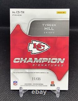 2020 Panini Spectra Tyreek Hill Signatures de Champion # /35 Chiefs Super Bowl