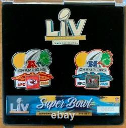 2021 Super Bowl LIV 55 Pin Set Chefs Vs Buccaneers Brady's Last Superbowl