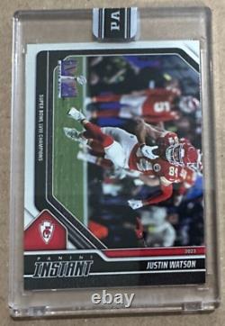 2023 2024 Panni Instant Super Bowl LVIII Chiefs #10 Justin Watson Noir 1/1