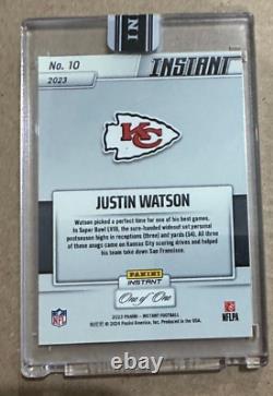 2023 2024 Panni Instant Super Bowl LVIII Chiefs #10 Justin Watson Noir 1/1