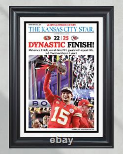 2024 Kansas City Chiefs Super Bowl LVIII Champions 'FIN DE DYNASTIE' Impression encadrée