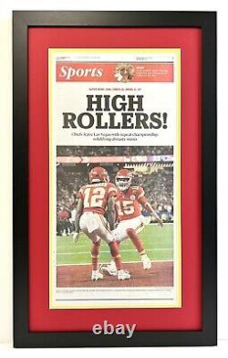 2 2023 et 2024 Kansas City Chiefs Super Bowl Championnats Journaux RÉELS Encadrés