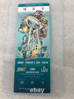 2/2/2020 Super Bowl 54 LIV NFL Football Full Ticket Stub 49ers Chiefs