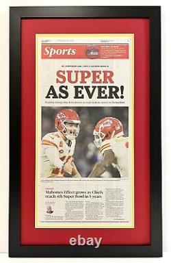 2 Journaux encadrés réels du Super Bowl et du Championnat AFC des Kansas City Chiefs de 2024