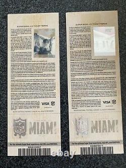 2-super Bowl LIV 2020 Miami Ticket Stubs Chefs 49ers Mahommes Gold Version