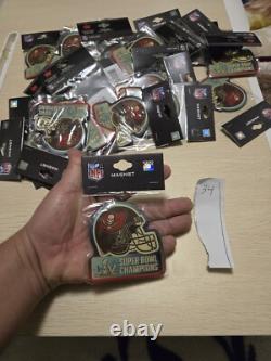 326 Épingles et Magnets Lot Super Bowl LV Épingle Timbrée. Chiefs Buccaneers NFL