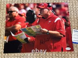 ANDY REID SUPER BOWL SIGNÉ AUTOGRAPHIE 11x14 FOOTBALL Kansas City Chiefs NFL