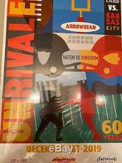 Affiche Entière Arrowhead Série De Kansas City En Chef Superbowl Champions! Rare