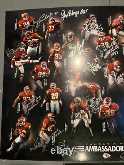 Ambassadeurs des Kansas City Chiefs Autographiés Rares 24x36 (Super Bowl)