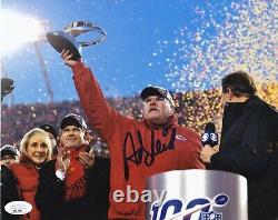 Andy Reid A Signé Kc Chiefs Super Bowl LIV 8x10 Photo Autographe Jsa Coa I