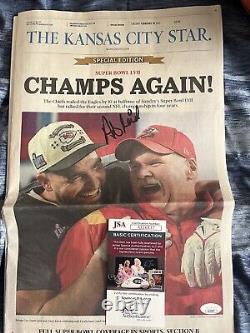 Andy Reid Big Red Signed The Super Bowl Kansas City Star Newspaper Rare Jsa Coa