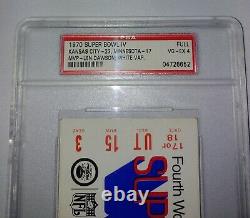 Authentic1970super Originale Bowliv4chiefsvikingsfull Ticketpsa Slabhtf