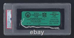 BILLET COMPLET DE PARTICIPANT AU SUPER BOWL I DE 1967 CHIEFS vs GREEN BAY PACKERS, PSA 7