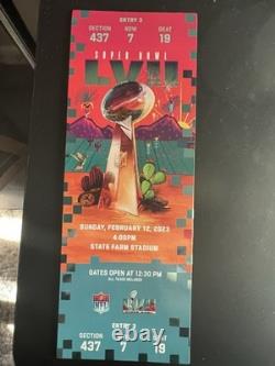BOWL SUPÉRIEUR 2023 LVII 57 BILLET COMPLET NFL PHILADELPHIA EAGLES contre KC CHIEFS