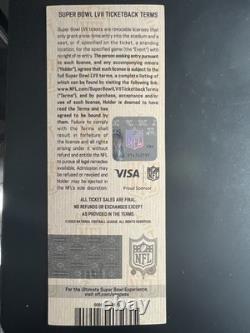 BOWL SUPÉRIEUR 2023 LVII 57 BILLET COMPLET NFL PHILADELPHIA EAGLES contre KC CHIEFS