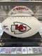 Ballon De Football Logo Blanc Kc Chiefs Super Bowl Liv Signé Par Travis Kelce Avec étui