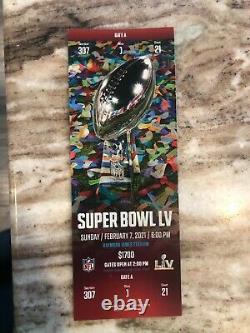 Billet Stub Super Bowl LV 55 Kansas City Chiefs Vs Tampa Bay Buccaneers 2/7/2021