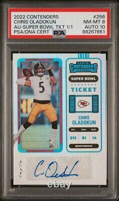 Billet Super Bowl 2022 1/1 de Chris Oladokun Contenders Chiefs Invest PSA