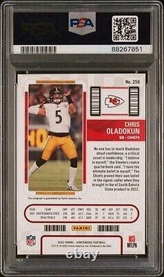 Billet Super Bowl 2022 1/1 de Chris Oladokun Contenders Chiefs Invest PSA