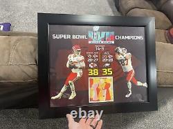 Cadre 16x20 des confettis du Super Bowl des Chiefs de Kansas City et impression artistique de Mahomes 11x14