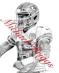 Cadre 16x20 des confettis du Super Bowl des Chiefs de Kansas City et impression artistique de Mahomes 11x14