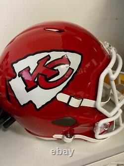 Casque de football de taille réelle en réplique de vitesse du Super Bowl 57 des Kansas City Chiefs