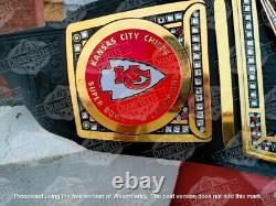 Ceinture de championnat de la NFL Super Bowl 57 des Kansas City Chiefs en laiton de taille adulte de 4mm.