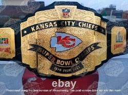 Ceinture de championnat de la NFL Super Bowl 57 des Kansas City Chiefs, taille adulte en laiton de 2mm.