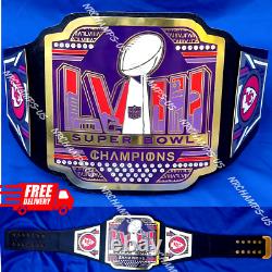 Ceinture de championnat du Super Bowl 58 LVIII des Kansas City Chiefs en laiton 2mm de football 2024