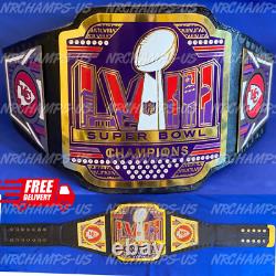 Ceinture de championnat du Super Bowl 58 LVIII des Kansas City Chiefs en laiton 2mm de football 2024