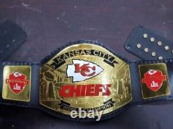 Ceinture de championnat du Super Bowl de la NFL des Kansas City Chiefs en cuir pour adulte