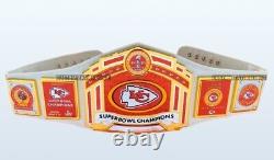 Ceinture de championnat du Super Bowl des Kansas City Chiefs de la NFL en laiton blanc de 4 mm