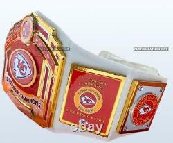 Ceinture de championnat du Super Bowl des Kansas City Chiefs de la NFL en laiton blanc de 4 mm