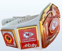 Ceinture de championnat du Super Bowl des Kansas City Chiefs de la NFL en laiton blanc de 4 mm