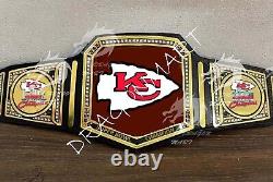 Ceinture de championnat du Super Bowl des Kansas City Chiefs de la NFL en laiton de 2 mm de football américain